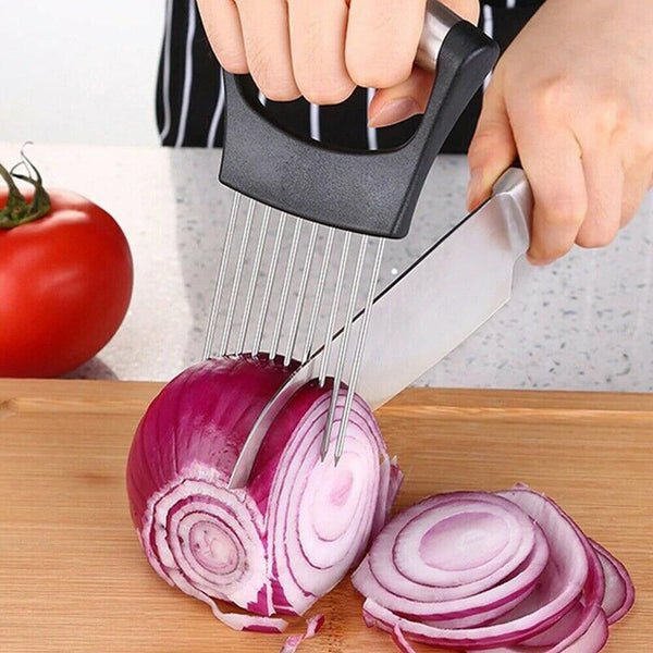 Food Slice Assistant Onion Slicer Cutter Fish Meat Potato Vegetable Holder AU