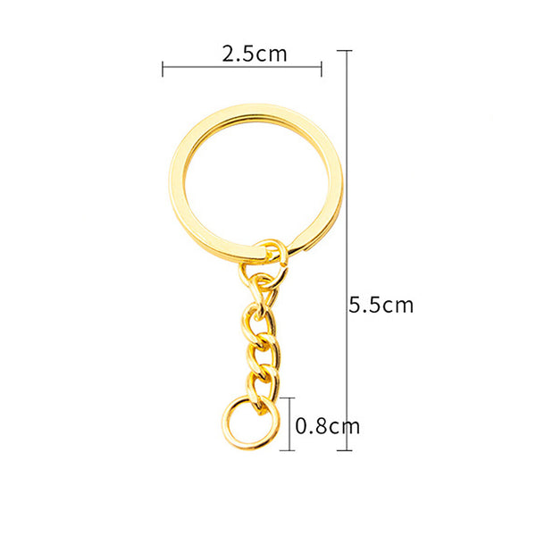 Bulk Split Metal Key Rings Keyring Blanks With Link Chains For DIY Craft