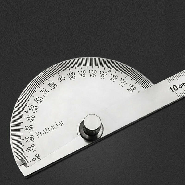 180 Degree Stainless Steel Protractor Angle Finder Goniometer Metal Angle Ruler