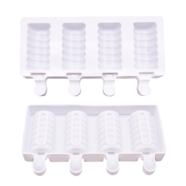 4 Cell Silicone Ice Cream Mold Juice Ice Lolly Maker Ice Lolly Pop Mould AUS - Lets Party