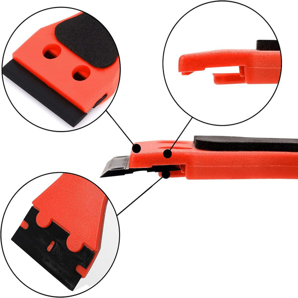 2X Good Grip Scraper + 100 Pcs Plastic Razor Blade Vinyl Wrap Film Removal Tool