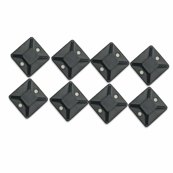 UP 200PCS Self Adhesive Cable Wire Zip Tie Mounts Base Clamps Clip Black 20*20MM