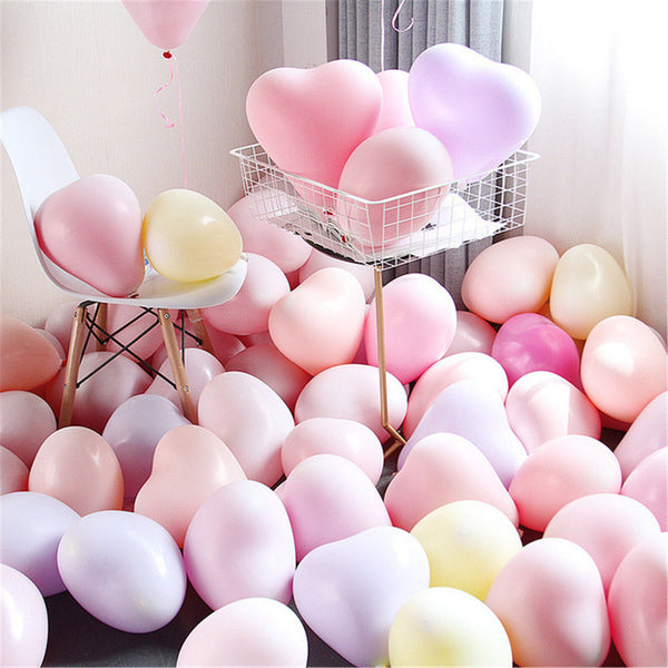 10pcs Macaron Balloon 25cm Heart Latex Balloons Party Wedding Birthday - Lets Party