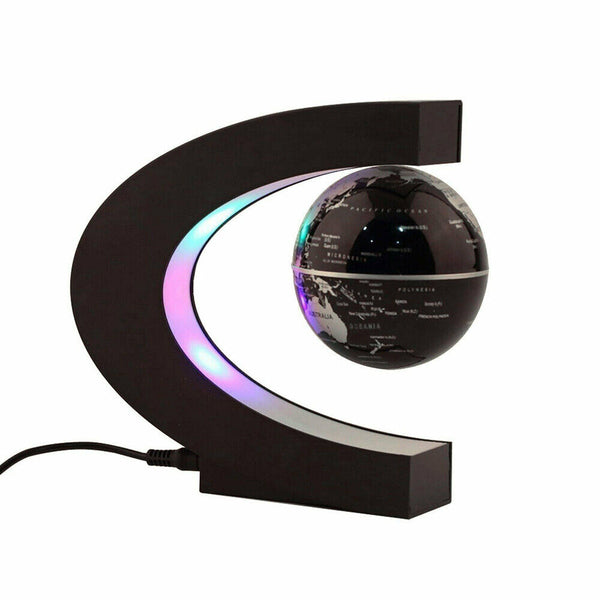 C Shape LED World Map Decoration Magnetic Levitation Floating Globe Light - Lets Party