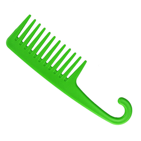 Green Hair Comb Large Wide Tooth Comb Shower Curl Wet Bathroom Salon Anti-static - Lets Party