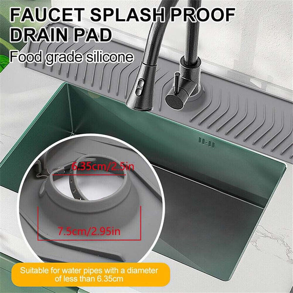 Tray Slip Mat Kitchen Faucet Sink Splash Guard Silicone Drain Pad Water Catcher