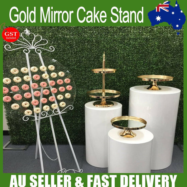 2 Tiers Mirror Top Cake Stands Rack Metal Cake Holder Wedding Party Display AUS