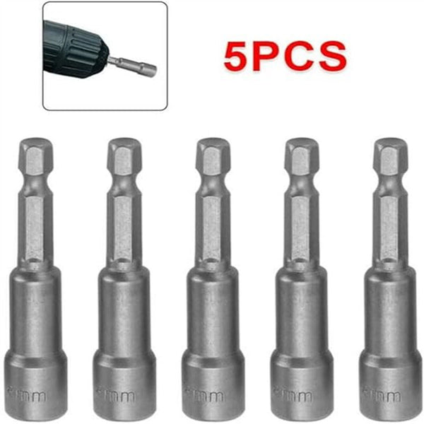 5PCS 8mm Magnetic Tech Screw Driver Tek Bit Drill Nut Setter Roofing Cladding AU