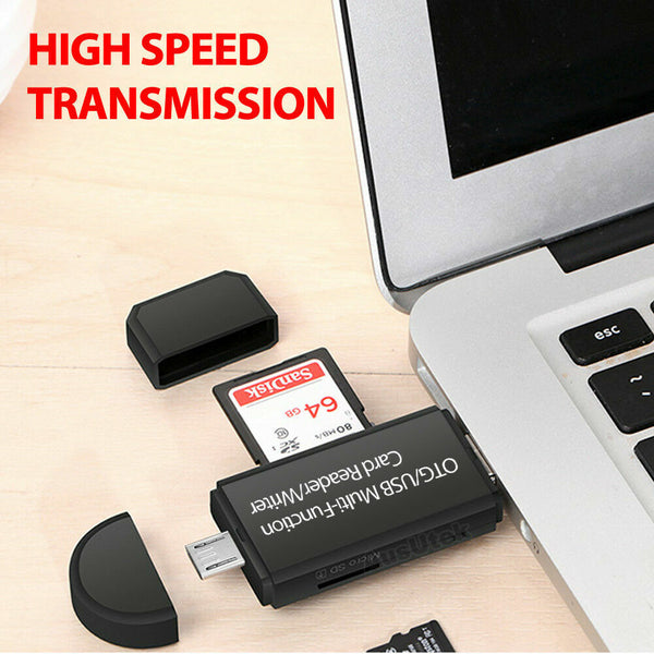 Micro USB OTG to USB 2.0 Adapter SD TF Micro Card Reader For PC Mobile Phone AU - Lets Party