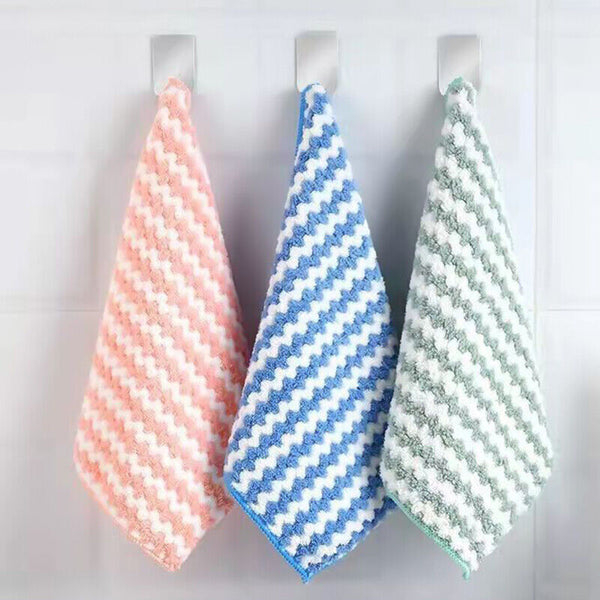 10x 25cm Microfibre Cloth Rag Bulk Car Kitchen Glass Cleaning Towel Washing - Lets Party