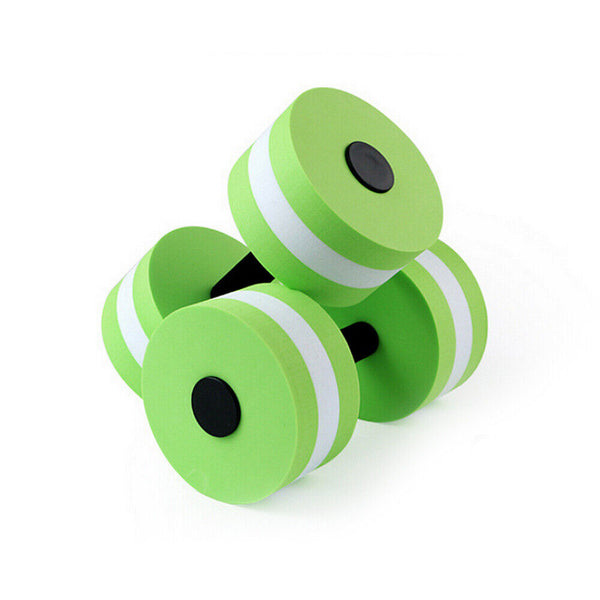 2x Green Water Dumbbells Aquatic Exercise Dumb bells Water Aerobics Workouts Barbells - Lets Party