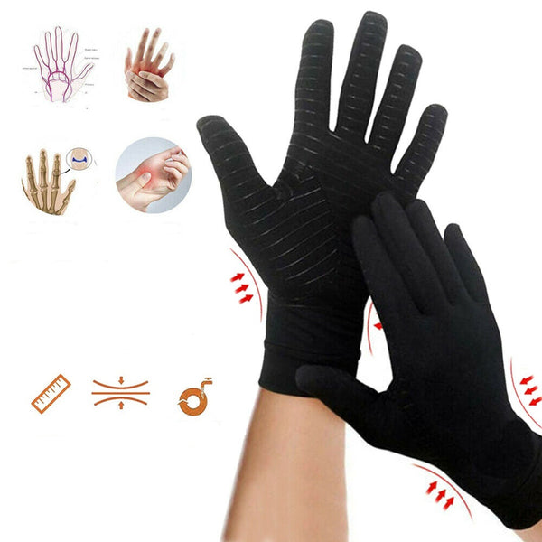 Compression Copper Arthritis Gloves Hand Wrist Brace Finger Pain Relief Support - Lets Party