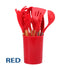 12Pcs Red Silicone Utensils Cooking Kitchen Set Wooden Baking Cookware BPA - Lets Party