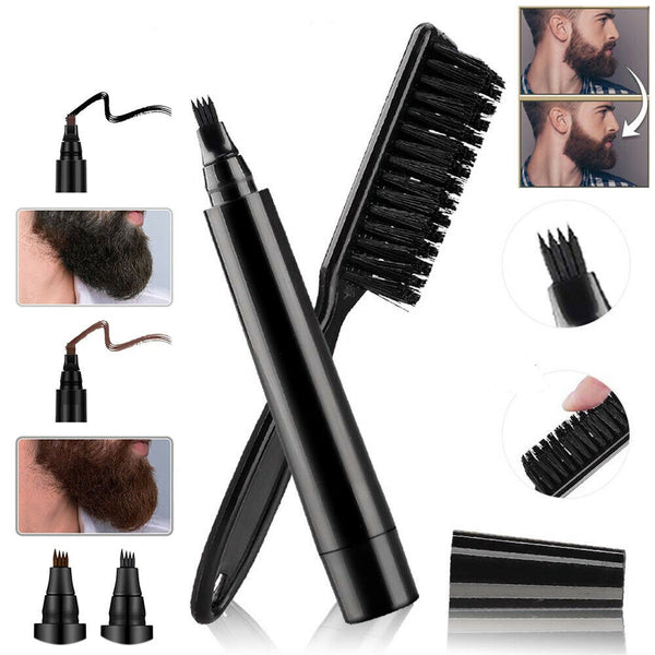 Hair Beard Filler Pen With Beard Brush Beard Camouflage Hair Grower Beard Fr Men - Lets Party