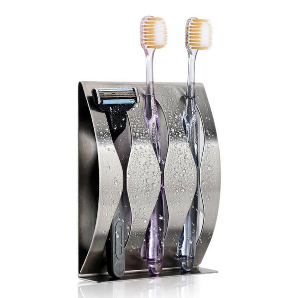 Toothbrush Wall Mount Holder Stainless Steel Suction Cups Bathroom Organizer - Lets Party