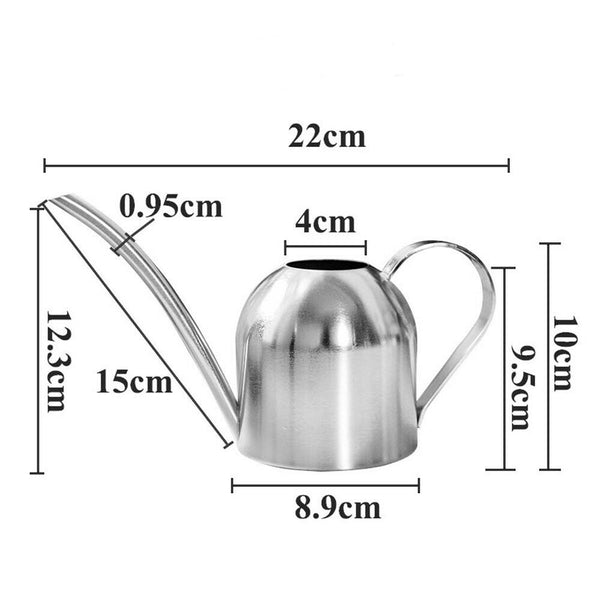 500ml Small Indoor Watering Can for House Plants Stainless Pot w/ Long Spout - Lets Party