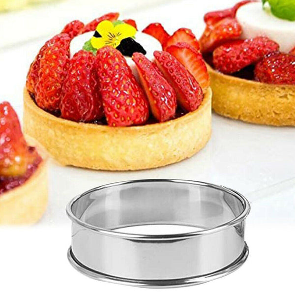 4/8PCS Stainless Steel English Muffin Rings Crumpet Double Rolled Cookie Tarts - Lets Party