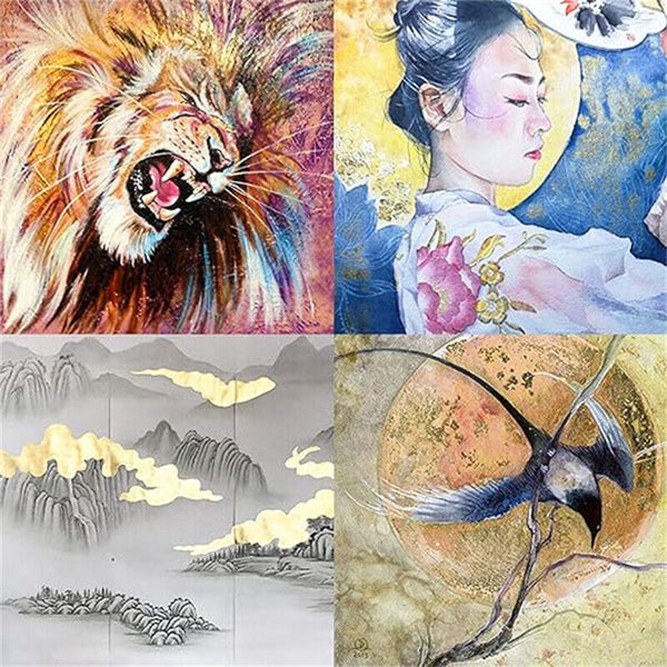 12PCS Gold Silver Foil Flakes Leaf Wrap Nail Art Acrylic Gel Polish Nail Tool AU