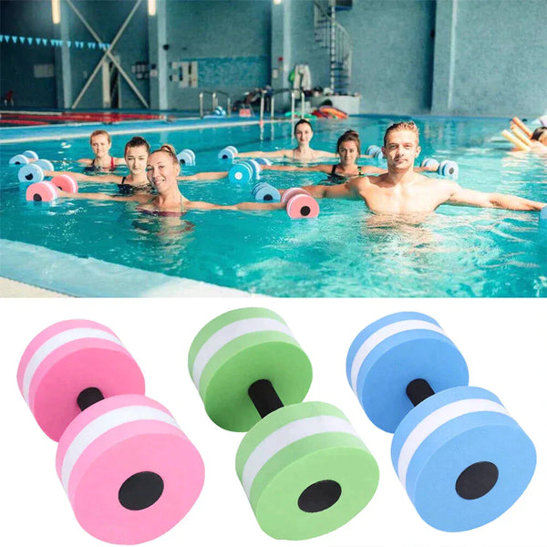 1x  Orange Water Dumbbells Aquatic Exercise Dumb bells Water Aerobics Workouts Barbells - Lets Party