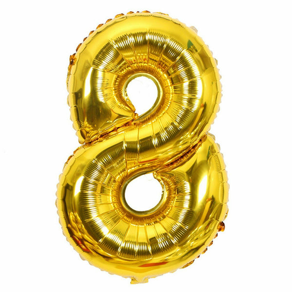 40cm Gold Foil Number Balloons  Birthday Wedding Party Decorations - Lets Party