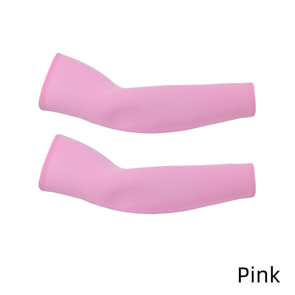 Pink Cooling Sport Arm Stretch Sleeves Sun UV Protection Covers Cycling Golf Unisex - Lets Party