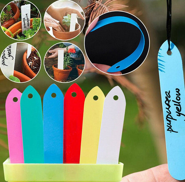 100Pcs PVC Plant Marker Labels Flexible Plastic Tag Seedlings Waterproof Garden - Lets Party