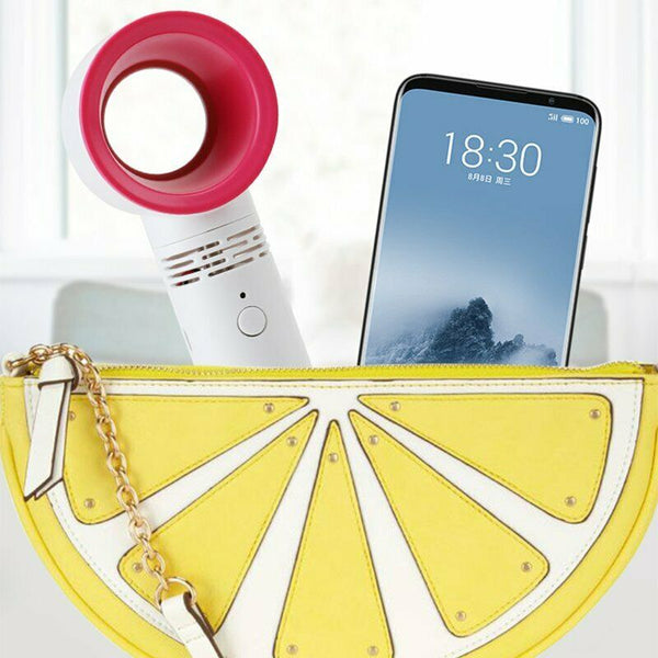 Portable Bladeless Hand Held Cooler Fan USB No Leaf Handy Summer Fan  - Lets Party