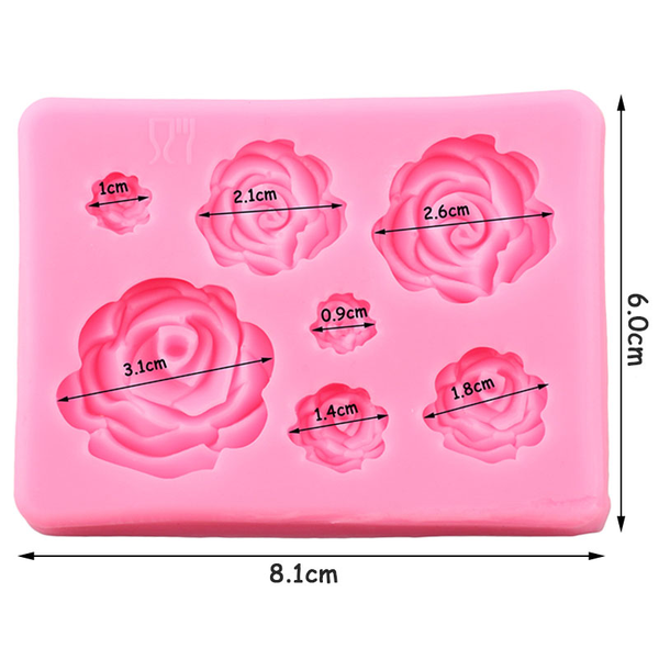 Rose Flower Silicone Mould Clay Soap Fondant Sugarcraft Mold Cake Decorating DIY