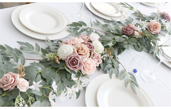 Artificial Flower Swag Arch Decor for Wedding Reception Backdrop Table Pink DIY