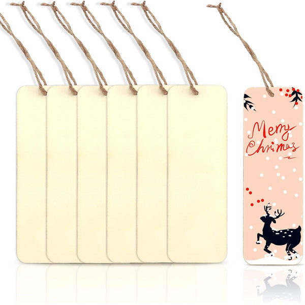 Wood Bookmarks DIY Wooden Craft Bookmark Unfinished Wood Hanging Tags