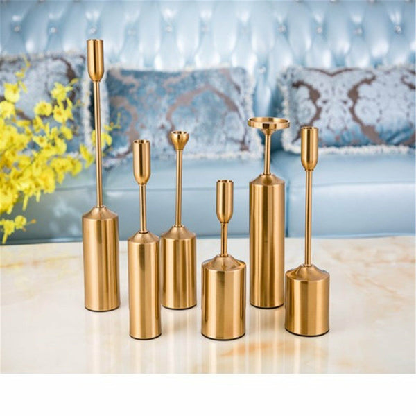 6PCS Wine Cabinet Table Candlestick Partition Wedding Party Props Decoration