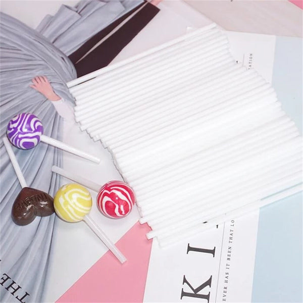 200PCS Lolly Lollipop White Paper Sticks Cake Pop Stick Candy Party Supplies AUS