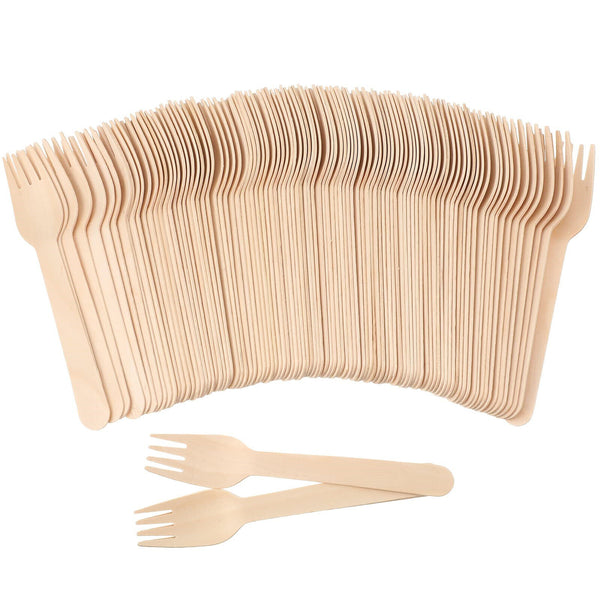 100-2000x Recycle Disposable Wooden Forks Eco friendly Compostable Wedding Party