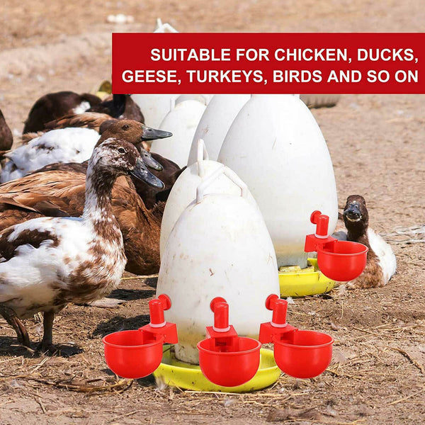 8x Automatic Chicken Water Cup Waterer Poultry Drinking Bowl Feeder Drinker Tool
