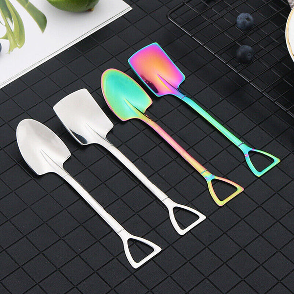 8PCS Shovel Shape Spoon Tea Coffee Sugar Cake Scoop Dessert Ice Cream Spoon AU
