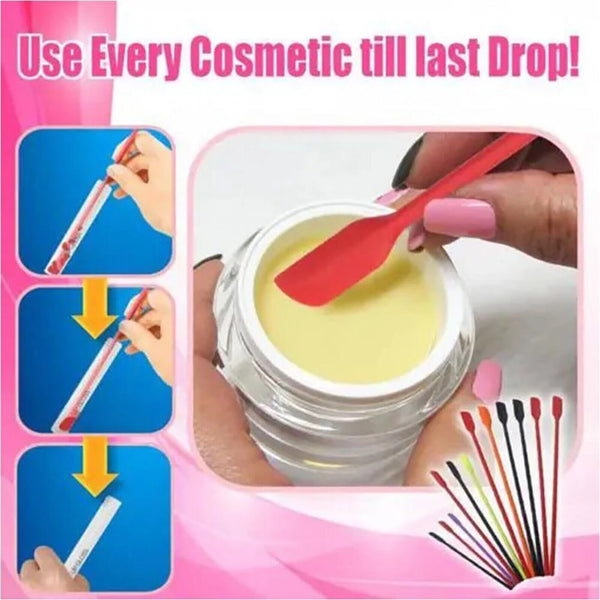Silicone Mini Spatula Jar Scraper Scoop Tip Long Double Headed Cosmetic Spoon AU