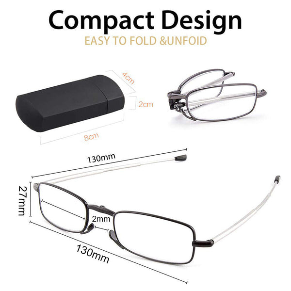 Folding Reading Glasses Eyeglass Eyewear Spectacles 1.0/1.5/2.0/2.5/3.0 Rotation