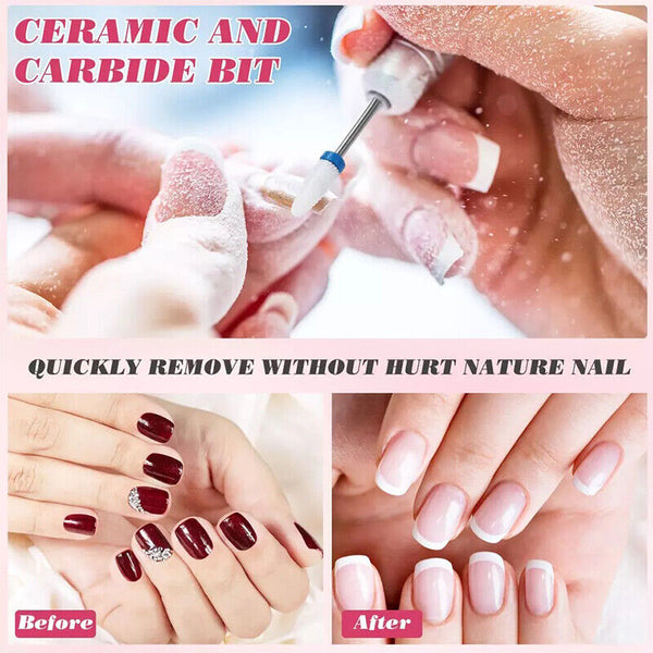 16x Ceramic Nail Drill Bits File Acrylic Manicure Pedicure Tools