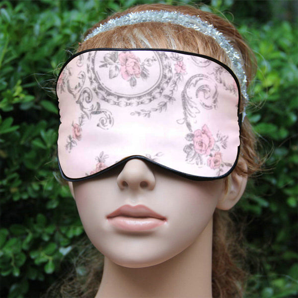 Rose 100% Pure Silk Sleeping Eye Mask Sleep Soft Blindfold Lights Out Travel Relax - Lets Party