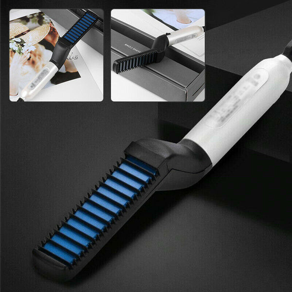 Quick Beard Straightener Hair Styler Multifunctional Comb Curler Show Cap Men - Lets Party