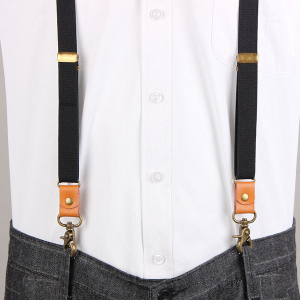 3 Hooks Hanging Pants Clip Suspenders Clips Tie Suspenders Adjustable Braces