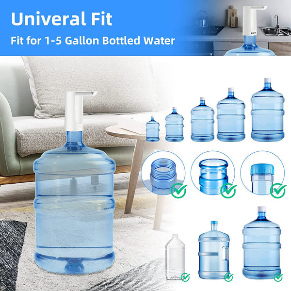 Water Bottle Pump Dispenser Drinking USB Electric Kitchen Home Foldable Button