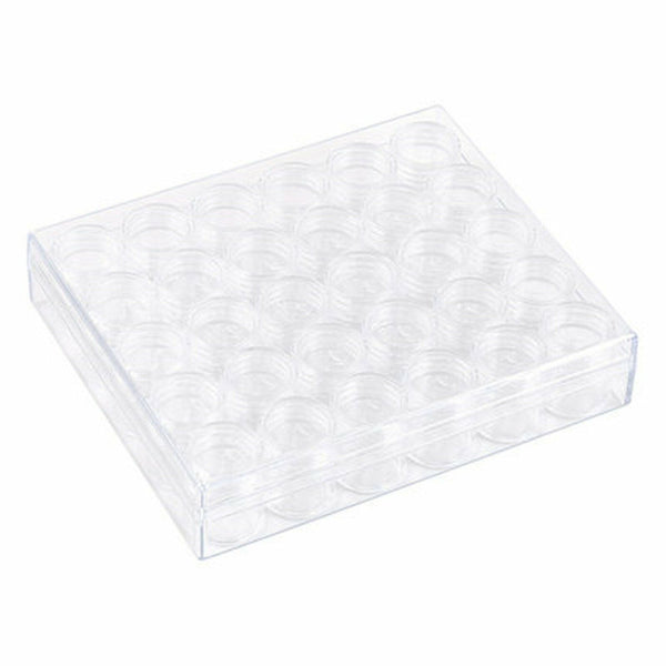 30PCS Craft Hobby Plastic Round Clear Container Box Bead Glitter Jar Storage Box