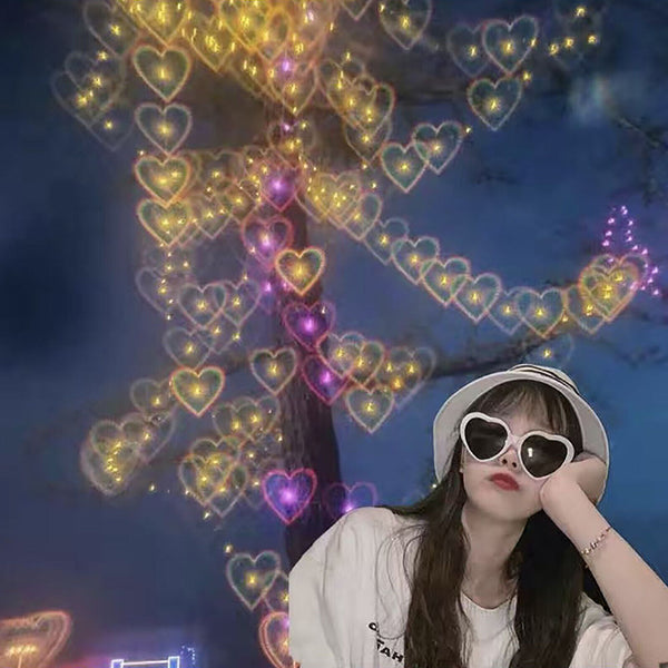 Effect Glasses Heart-shaped Heart Diffraction Glasses Lights Become Love Image A
