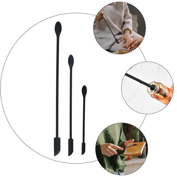 3/6X Silicone Mini Spatula Jar Scraper Scoop Tip Double Headed Cosmetic Spoon AU