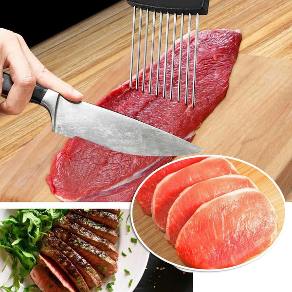 Food Slice Assistant Onion Slicer Cutter Fish Meat Potato Vegetable Holder AU