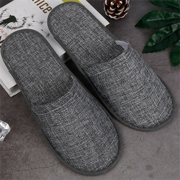 UP 100Pairs Unisex Grey Disposable Slipper SPA Non-Slip Slippers Hotel Household