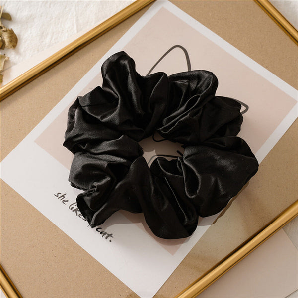 Silk Satin Elastic Hair Scarf Scrunchies Hair Bands Rope Tie Luxury Accessories