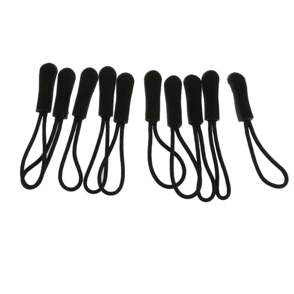 100Pcs Zipper Pulls Zipper Pullers Replacement Broken Zip Cord Puller Black Cord - Lets Party