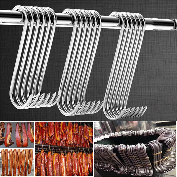 30Pcs S-Shaped Meat Hook Heavy Duty Stainless Steel Butcher Hooks Hanging Beef
